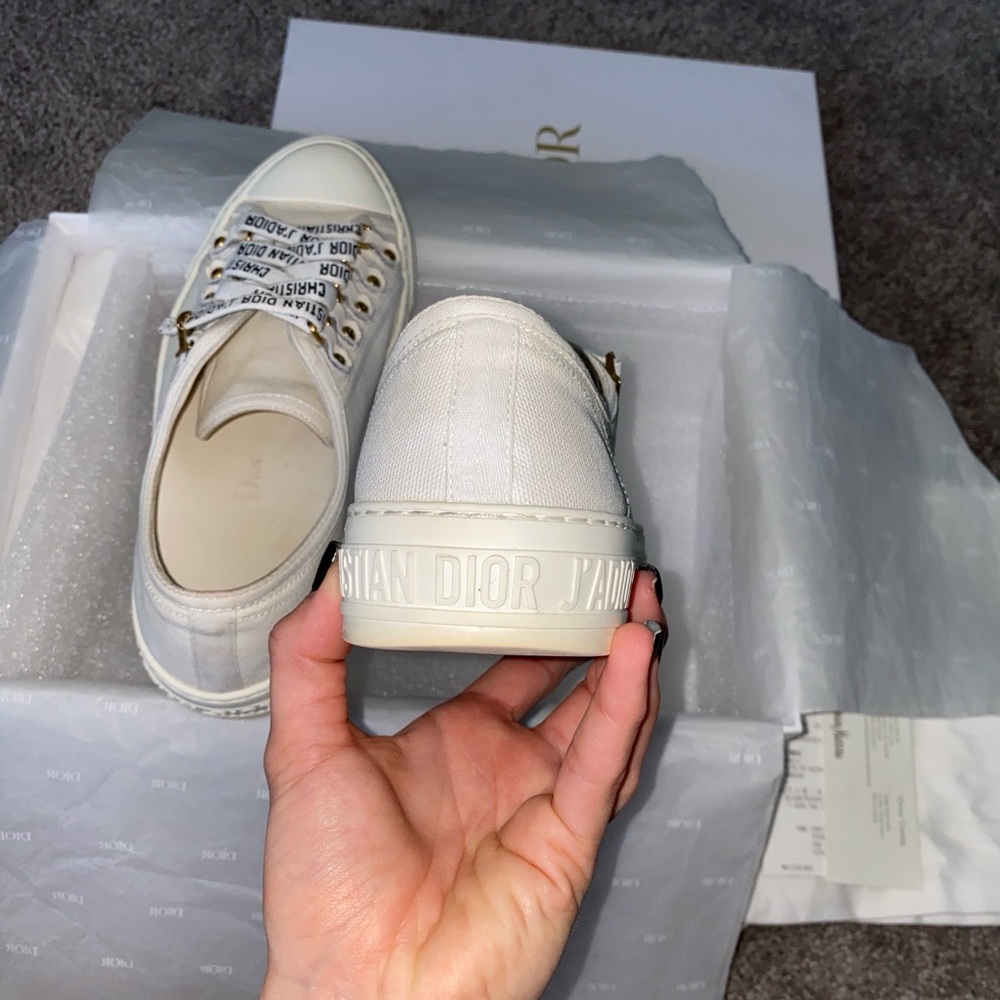Authentic Dior Women's Cream Sneakers - Picture 12 of 15